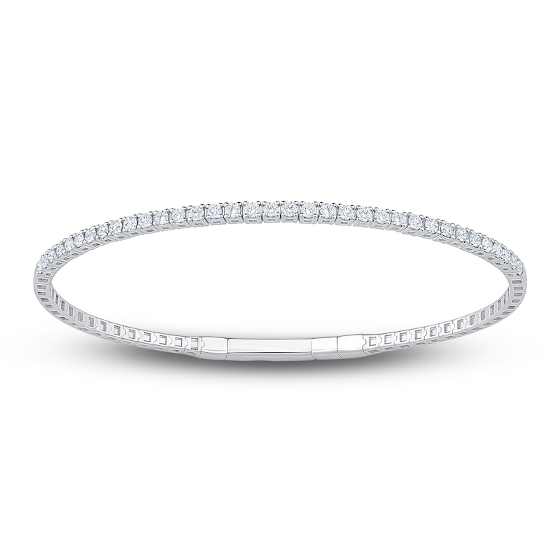 Lab-Created Diamond Flex Bangle Bracelet 1 ct tw 14K White Gold