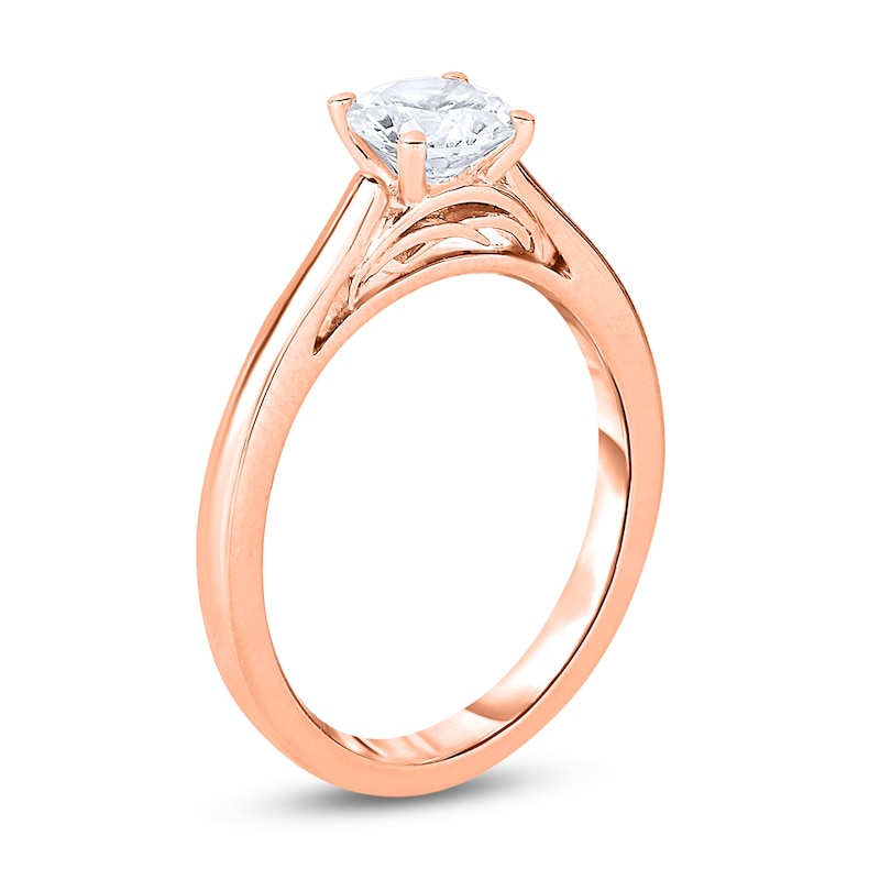 Diamond Solitaire Engagement Ring 3/4 ct tw Round 14K Rose Gold (I2/I)