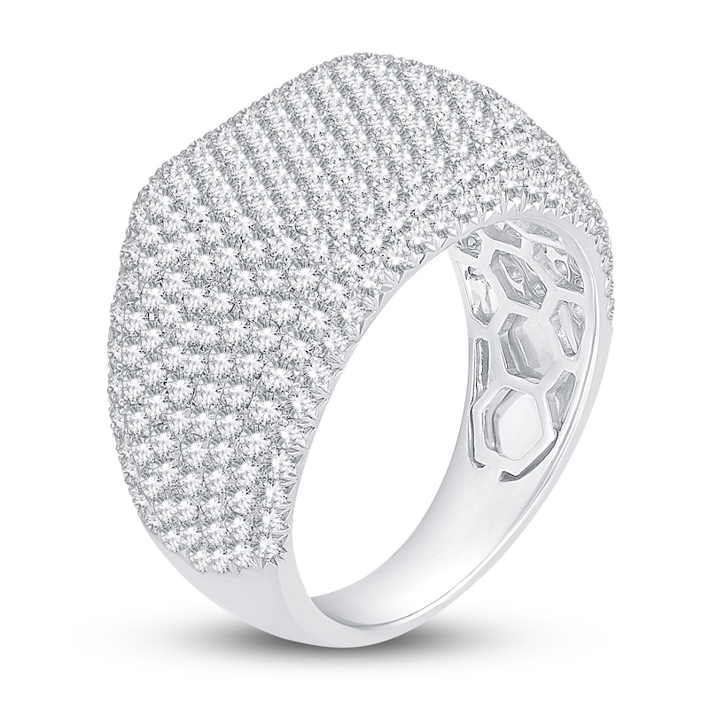 Main Image 2 of Men's Lab-Created Diamond Ring 3-1/2 ct tw Round 14K White Gold