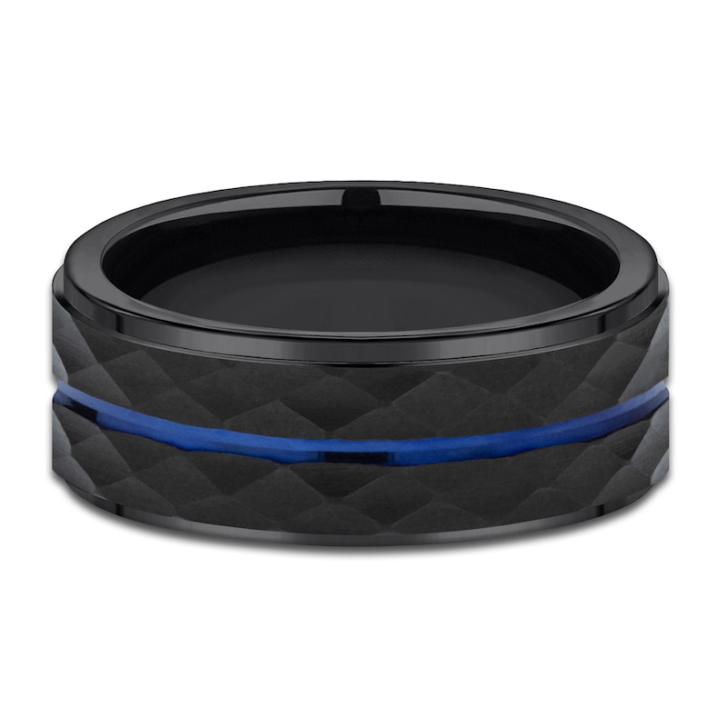 Line Wedding Band Black Cobalt 8.0mm