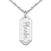 Thumbnail Image 1 of Engravable High-Polish Circle Necklace Diamond Accents 14K White Gold 18&quot; 20mm