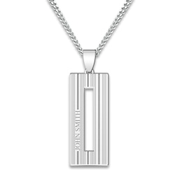 Men's Engravable Pendant Necklace Sterling Silver 22&quot;