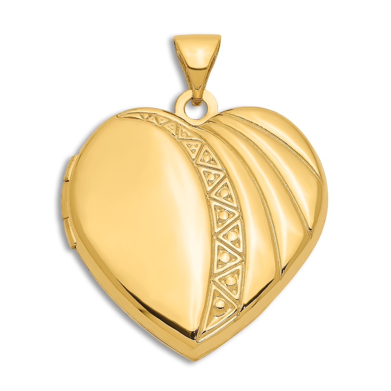 High-Polish Heart Locket Charm 14K Yellow Gold