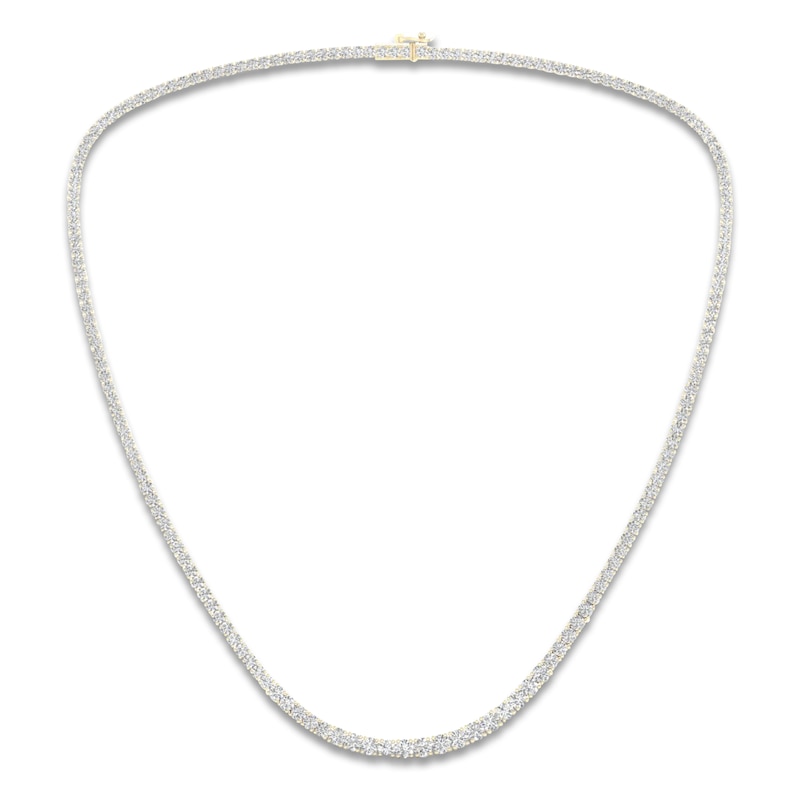 Main Image 1 of Lab-Created Diamond Tennis Necklace 10 ct tw 14K Yellow Gold