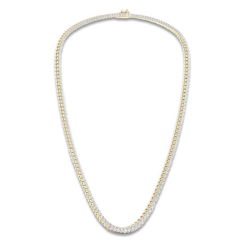 Main Image 2 of Lab-Created Diamond Tennis Necklace 10 ct tw 14K Yellow Gold