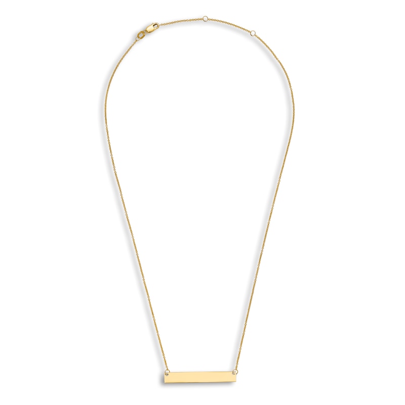 Engravable Bar Necklace 14K Yellow Gold | Jared