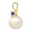 Thumbnail Image 2 of Natural Sapphire & Freshwater Cultured Pearl Necklace Charm 14K Yellow Gold