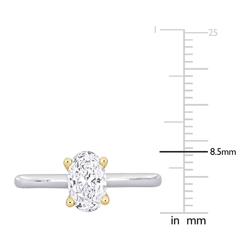 Y-Knot Diamond Solitaire Ring 1 ct tw Oval 14K White Gold (I/I1)