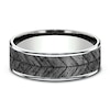 Thumbnail Image 3 of Chevron Wedding Band Tantalum/14K White Gold 7.5mm