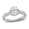 Thumbnail Image 1 of Diamond Twist Engagement Ring 1-3/8 ct tw Oval/Round 14K White Gold