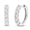 Thumbnail Image 1 of Diamond Hoop Earrings 1/2 ct tw Round 14K White Gold