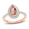 Thumbnail Image 1 of Kallati Oval-Cut Natural Morganite Ring 1/4 ct tw Diamonds 14K Rose Gold