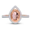 Thumbnail Image 3 of Kallati Oval-Cut Natural Morganite Ring 1/4 ct tw Diamonds 14K Rose Gold