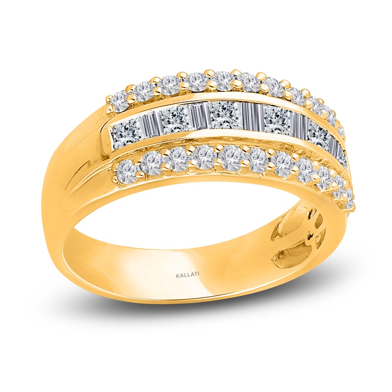 Main Image 1 of Kallati Diamond Ring 1-1/2 ct tw Princess/Baguette/Round 14K Yellow Gold