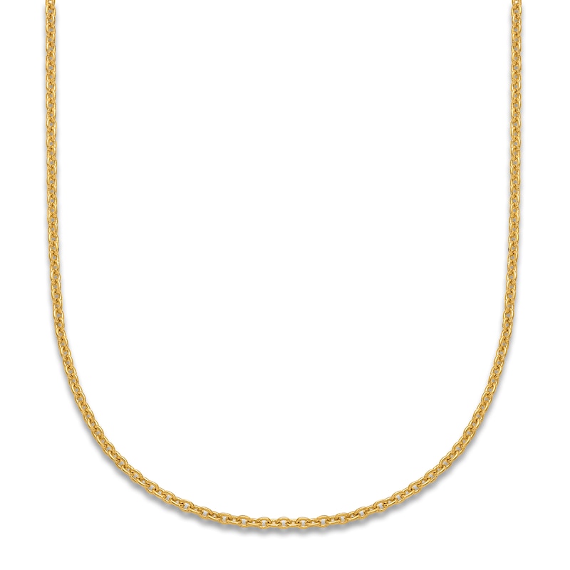 High-Polish Cable Chain Necklace 24K Yellow Gold 20" 1.3mm