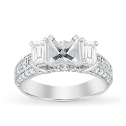 Diamond Engagement Ring Setting 1-1/2 ct tw Round Platinum