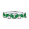 Thumbnail Image 2 of Marquise-Cut Natural Emerald & Diamond Ring 1/3 ct tw 14K White Gold