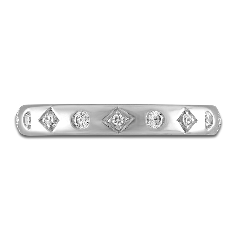 Main Image 3 of Diamond Pave Wedding Band 1/6 ct tw 14K White Gold 3.2mm