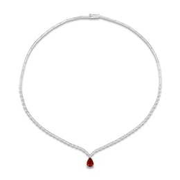 Le Vian Couture Pear-Shaped Natural Ruby Necklace 1-1/3 ct tw Diamonds 18K Vanilla Gold