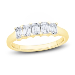 Emerald-Cut 5-Stone Diamond Anniversary Band 7/8 ct tw 14K Yellow Gold