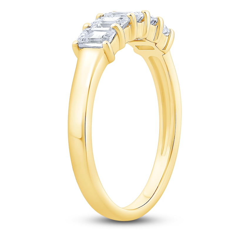 Main Image 2 of Emerald-Cut 5-Stone Diamond Anniversary Band 7/8 ct tw 14K Yellow Gold