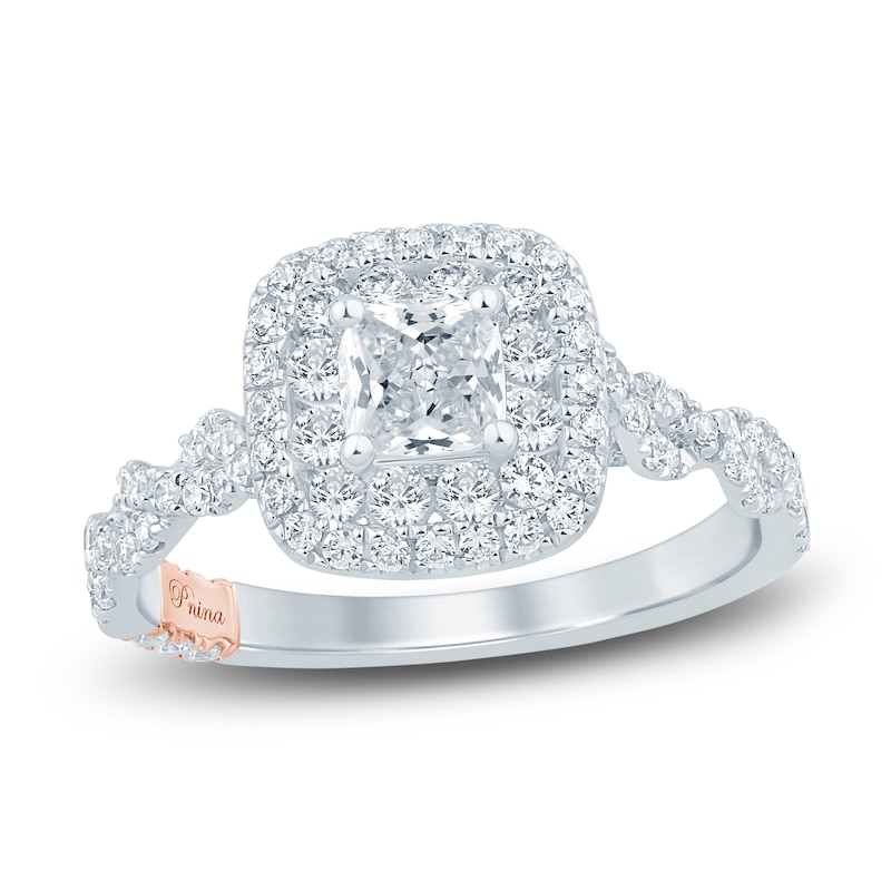 Main Image 1 of Pnina Tornai Cushion & Round-Cut Diamond Engagement Ring 1-1/8 ct tw Platinum