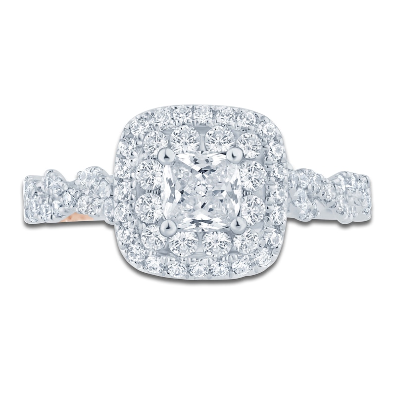 Main Image 3 of Pnina Tornai Cushion & Round-Cut Diamond Engagement Ring 1-1/8 ct tw Platinum