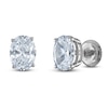 Thumbnail Image 2 of Oval-Cut Lab-Created Diamond Solitaire Stud Earrings 1-1/2 ct tw 14K White Gold (F/SI2)