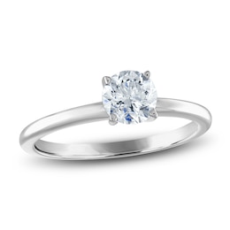 Certified Round Diamond Solitaire Engagement Ring 3/4 ct tw 14K White Gold (I/I1)