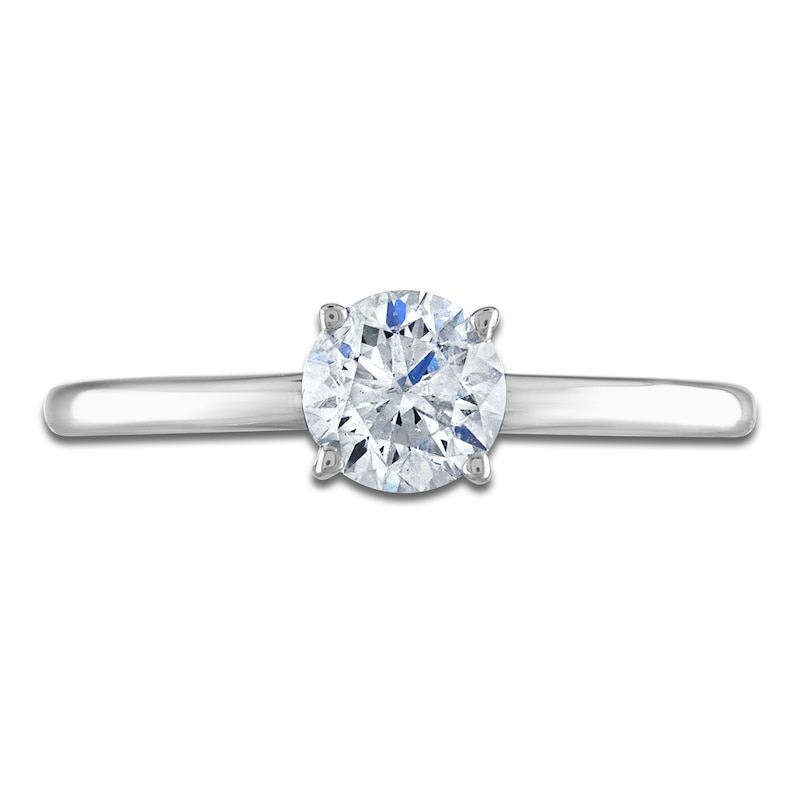 Certified Round Diamond Solitaire Engagement Ring 3/4 ct tw 14K White Gold (I/I1)