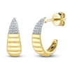 Thumbnail Image 0 of Shy Creation Diamond Tapered J-Hoop Earrings 1/8 ct tw 14K Yellow Gold SC55026162RD