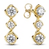 Thumbnail Image 1 of Matinee by A Link Diamond Abbracci Three-Stone Drop Earrings 1/2 ct tw 18K Yellow Gold