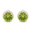 Thumbnail Image 0 of Natural Peridot & Diamond Stud Earrings 1/10 ct tw 10K Yellow Gold