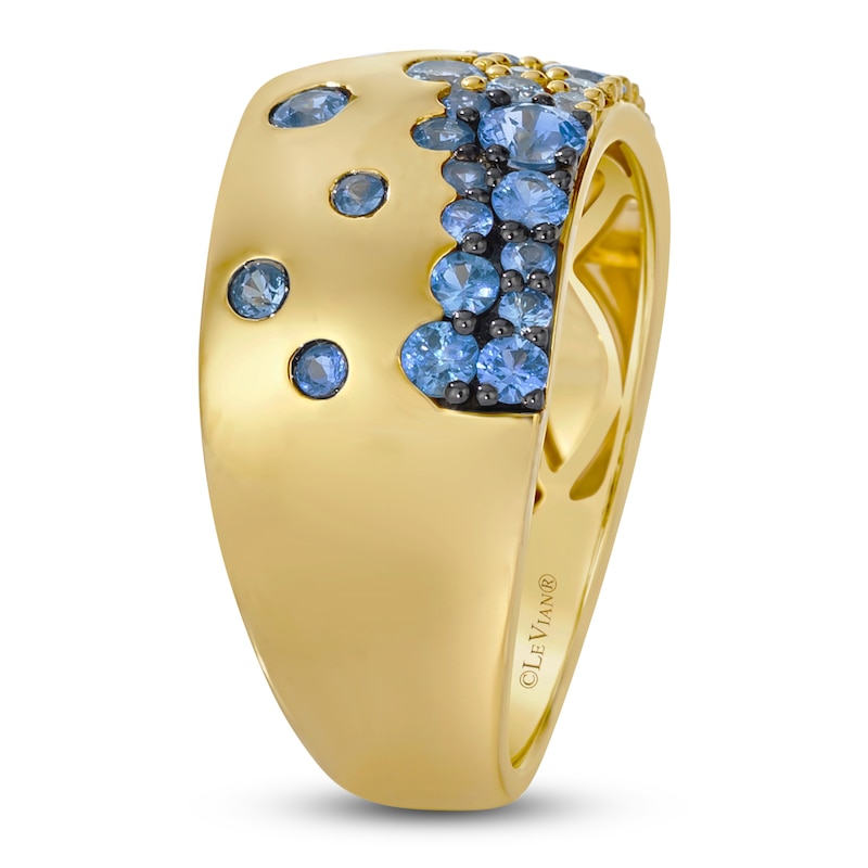 Main Image 4 of Le Vian Tramonto D'Oro Denim Ombré Sapphire Ring 14K Honey Gold