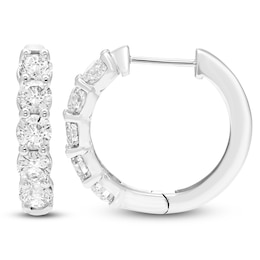 Brilliant Moments Diamond Five-Stone Huggie Hoop Earrings 2-1/2 ct tw 14K White Gold