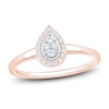 Thumbnail Image 1 of Multi-Diamond Pear-Shaped Halo Promise Ring 1/6 ct tw 10K Rose Gold