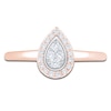 Thumbnail Image 3 of Multi-Diamond Pear-Shaped Halo Promise Ring 1/6 ct tw 10K Rose Gold