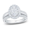 Thumbnail Image 1 of Brilliant Moments Multi-Diamond Oval Halo Engagement Ring 1 ct tw 14K White Gold