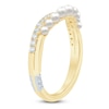 Thumbnail Image 2 of Pnina Tornai Cultured Pearl & Diamond Curved Anniversary Ring 1/6 ct tw 14K Yellow Gold