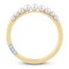 Thumbnail Image 4 of Pnina Tornai Cultured Pearl & Diamond Curved Anniversary Ring 1/6 ct tw 14K Yellow Gold