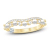 Thumbnail Image 1 of Pnina Tornai Cultured Pearl & Diamond Two-Row Contour Anniversary Ring 1/3 ct tw 14K Yellow Gold