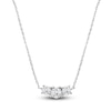 Thumbnail Image 1 of Lab-Created Diamond Three-Stone Necklace 1/2 ct tw 14K White Gold 18&quot;