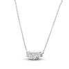 Thumbnail Image 2 of Lab-Created Diamond Three-Stone Necklace 1/2 ct tw 14K White Gold 18&quot;