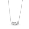 Thumbnail Image 4 of Lab-Created Diamond Three-Stone Necklace 1/2 ct tw 14K White Gold 18&quot;