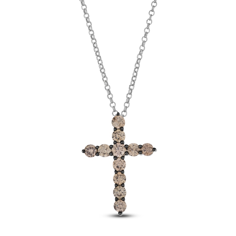 Main Image 1 of Le Vian Diamond Cross Necklace 1-1/5 ct tw 14K Vanilla Gold 19&quot;