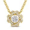 Thumbnail Image 1 of Unspoken Round-Cut Diamond Halo Necklace 1/4 ct tw 14K Yellow Gold 18&quot;