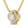 Thumbnail Image 2 of Unspoken Round-Cut Diamond Halo Necklace 1/4 ct tw 14K Yellow Gold 18&quot;