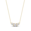 Thumbnail Image 1 of Lab-Created Diamond Three-Stone Necklace 1 ct tw 14K Yellow Gold 18&quot;