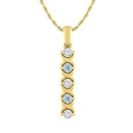 Birthstone Family & Mother's Vertical Bar Necklace (2-5 Stones)