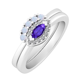 Marquise and Round Birthstone Family & Mother's Ring (2-6 Stones)